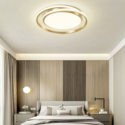 Nordic LED Gold Flushmount Lighting Circle Acrylic Flush Mount Light for Bedroom