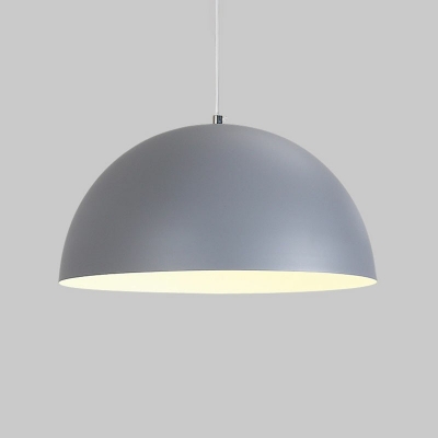 Nordic Style LED Hanging Light Macaron Metal Bowl Shaped Pendant Light for Dinning Room