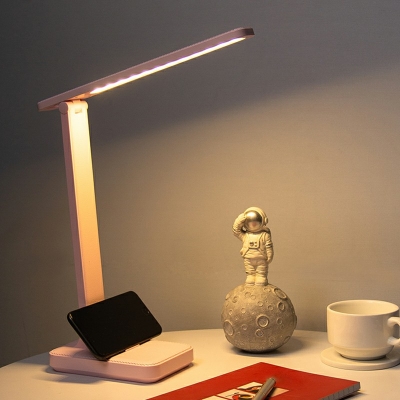 Post Modern Rectangle Shape Table Light Adjustable Shade Metallic Table Lamp in 3 Colors Light