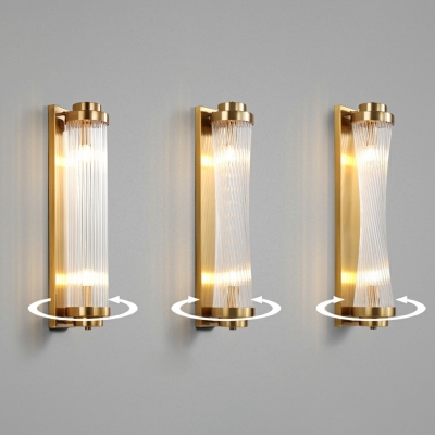 Post-modern Style Cylindrical Shade Wall Mount Light 2 Lights Crystal Wall Sconce Light for Stairways Corridor Porch