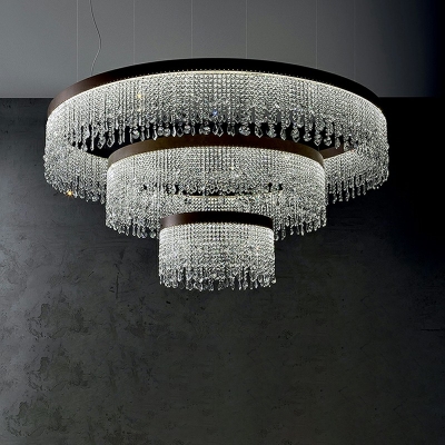 Postmodern Style Hanging Lights Crystal Chandelier for Hotel Lobby Dining Room