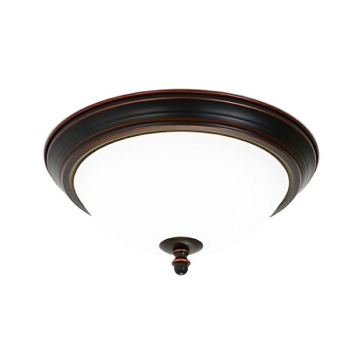 Traditional Style Dome Flush Lighting Glass LED Flush Mount Ceiling Light Fixture for Porch Highway
