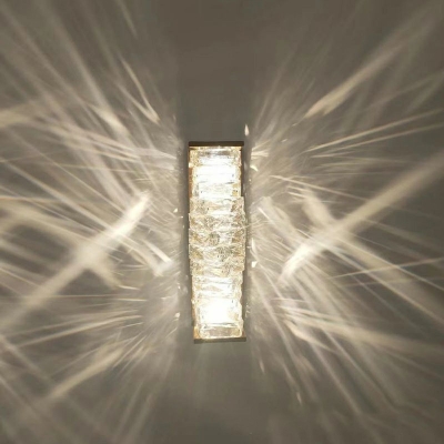 Tubular Crystal Wall Lighting Modernism Natural Light Sconce Lamp Fixture in Silver for Bathroom