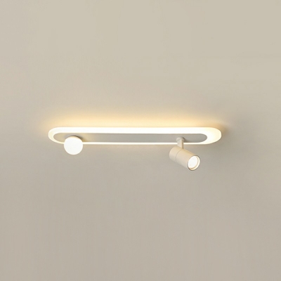 White Tube Living Room Ceiling Track Lighting Arcylic Shade Modernism Semi Flush Light Fixture