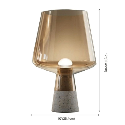 Wine Glass Shade Desk Light Modernism Glass 1 Head Living Room Night Table Lamp