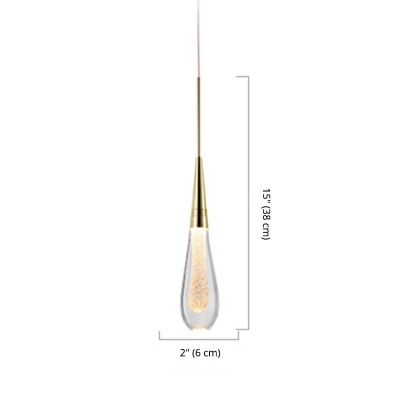 1-Light Integrated LED Suspension Pendant Lamp Gold Pendant Light Fixtures