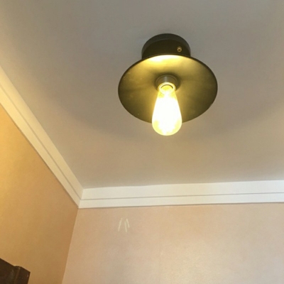 1 Light Semi Flush Mount Lighting Loft Style Cone Shape Metal Light Fixtures Ceiling