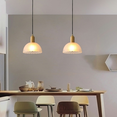 1 Light Suspension Lighting Modern Minimalist Pendant Ceiling Lights with Wood