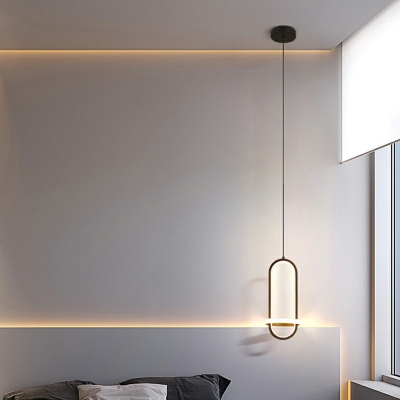 2 Light Modern Style LED Ceiling Pendant Light Ring Seamless Curves Hanging Lamp