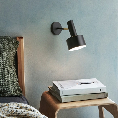 Armed Wall Sconce Light Contemporary Nordic Iron Shade Wall Mount Light for Bedroom