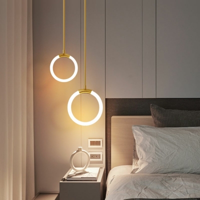 Circle Ring Pendant Lighting 1-Light Hanging Lamp Kit in Contemporary Style