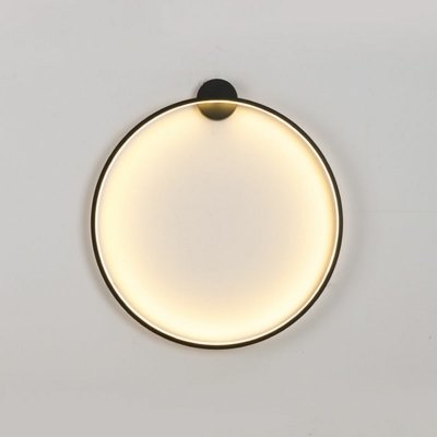Circle Wall Sconce Light Modern Contracted Metal Shade LED Wall Light for Drawing Room