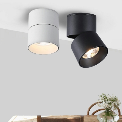 Contemporary Style Cylindrical Flush Ceiling Light 1 Light Metal Shade LED Ceiling Light for Bedroom