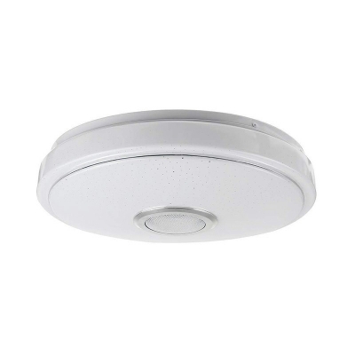 Contemporary Style White Flush Mount Ceiling Light Phone Control RGB Light Indoor Bedroom Lighting Fixture