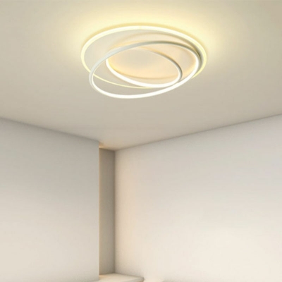 Flush Mount Lamp Contemporary Modern Metal and Acrylic Shade Indoor Ceiling Light, 24