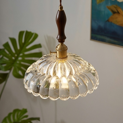 Glass Cone Pendant Light Gold Industrial Farmhouse Pendant Light in 1-Light