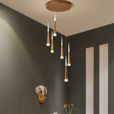 Gold Pendants Light Fixtures Modern 6 Light Contemporary Hanging Light for Dinning Room