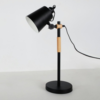 Metal 1 Head Desk Lamp Nordic Style Tapered Night Light in Black for Dormitory