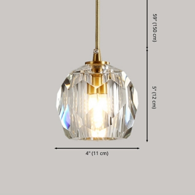 Minimalisma Crystal Polyhedron Hanging Light Modern Style LED Pendant Light for Bedside Bar