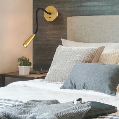Minimalist 1 Bulb Bedside Wall Mounted Light Aluminum Adjustable LED Wall Lamp for Bedroom
