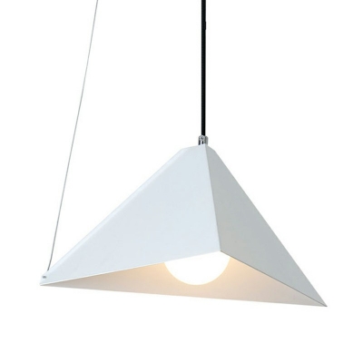 Moden Style Pendant Nordic Iron 14 Inchs Wide Hanging Lamp Triangle Shape for Bedroom