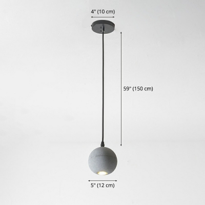 Modern Style LED Hanging Light Cement Globe Pendant Light for Bedside