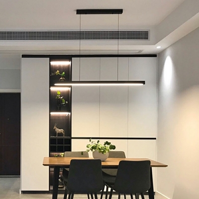 Modern Style Metal Pendant Light Linear Acrylic LED Hanging Light for Factory Office Factory