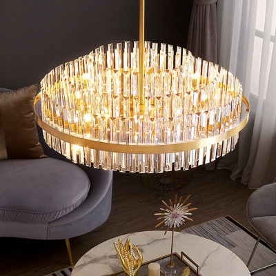 Modern Style Ring Chandelier Crystal 15 Light Chandelier for Living Room