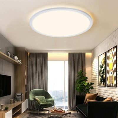 Simple Round Flush Light Fixture Acrylic Sleeping Room LED Ceiling Flush Mount in 3 Colors Light
