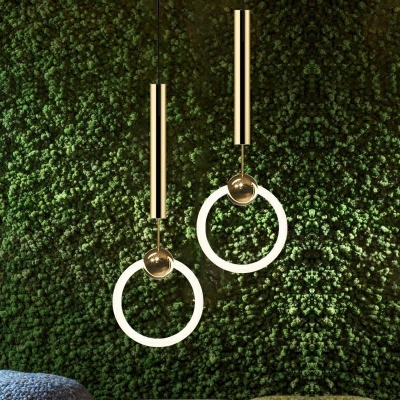 Simplicity Gold Ceiling Lights Modern Nordic Pendant Light Fixtures 1 Light LED for Living Room