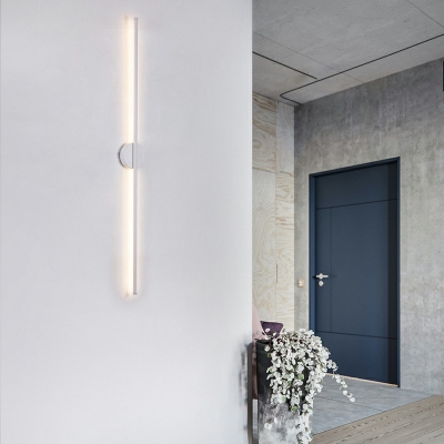 Simplicity Linear Flush Wall Sconce Metal Corridor LED Wall Mounted Lamp in Black 24