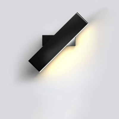 Single-Bulb Nordic Macaron Iron Wall Sconce Light Acrylic Rectangular LED Wall Mounted Lamp for Sleeping Room