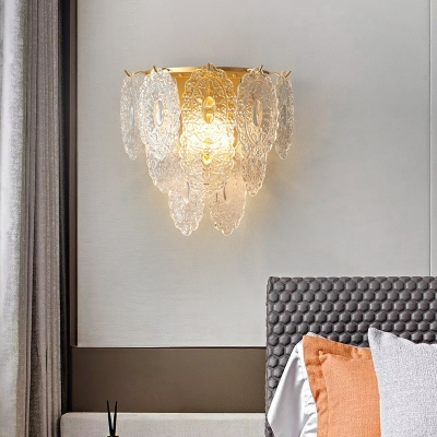 Wall Sconce Light 3 Lights Post-Modern Crystal and Metal Shade Wall Light for Bedroom