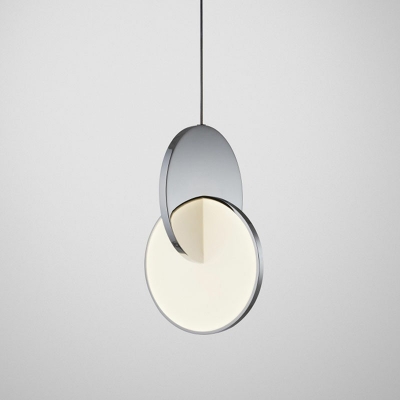 1-Light Round Pendant Lighting Fixtures Metal Modern Hanging Light Fixtures