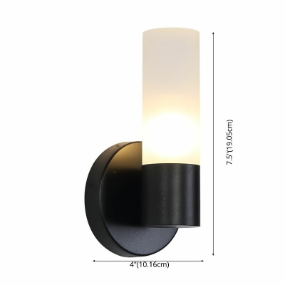 Column Wall Sconce Light Modern Metal and Acrylic Shade Wall Light for Bedroom, 7