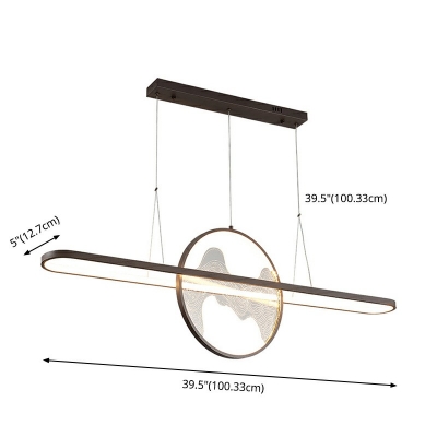 Contemporary Island Fixture Arcylic Shade Coffee LED Light Acrylic Pendant in 3 Colors Light