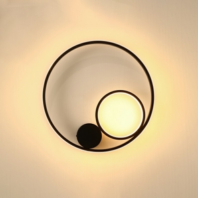 Geometric Wall Mount Lamp Ring with 2-Light Contemporary Minimalist Style Wall Light