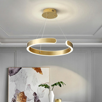 Gold Hanging Light Fixtures Modern 1 Light Minimalist Metal Pendant Light for Restaurant