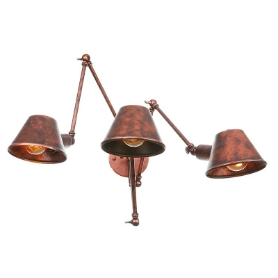 Industrial Style Cup Shaped Shade Wall Lamp Metal 3 Light Wall Light for Coffee Shop