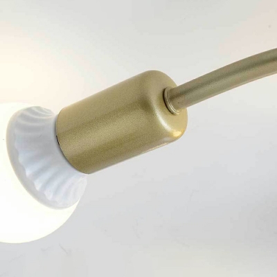 Industrial Style Sputnik Shaped Semi Flush Mount Light Metal 6 Light Ceiling Light for Bedroom