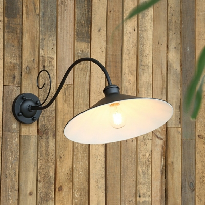 Industrial Vintage Barn Shade Wall Lamp Metal 1 Light Wall Light