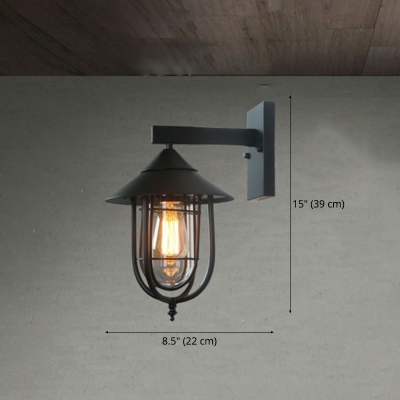 Industrial Vintage Cone Shade Wall Sconce Metal 1 Light Wall Lamp for Restaurant