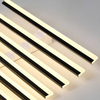 Linear Flush Mount Light 15 Lights Contemporary Modern Acrylic Shade LED Light for Drawing Room