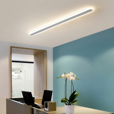 Linear Flush Mount Light Contemporary Modern Acrylic Shade LED Ceiling Light for Corridor