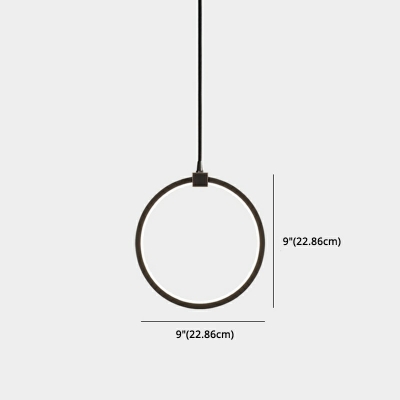 Metal Acrylic LED Hanging Light Postmodern Style Circle Pendant Light for Bedside Bar