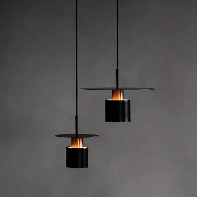 Minimalisma Style Cylinder Hanging Light Postmodern Style Metal Pendant Light for Bedside