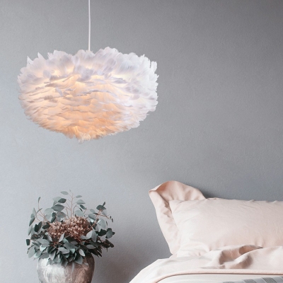 Modern Hanging Lights Feather-shaped Hanging Light Kit for Living Room Children's Room