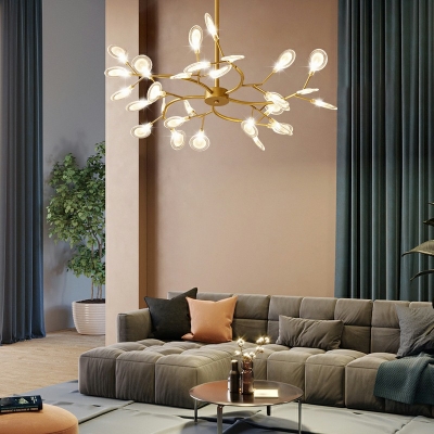 Modern Style Firefly Chandelier Glass 30 Light Chandelier for Living Room