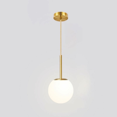 Modern Style LED Hanging Light Minimalisma Globe Glass Pendant Light for Bedside