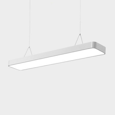 Modern Style Linear Pendant Light Metal Acrylic LED Hanging Light for Office Factory